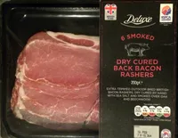 6 smoked dried cured back bacon rashers