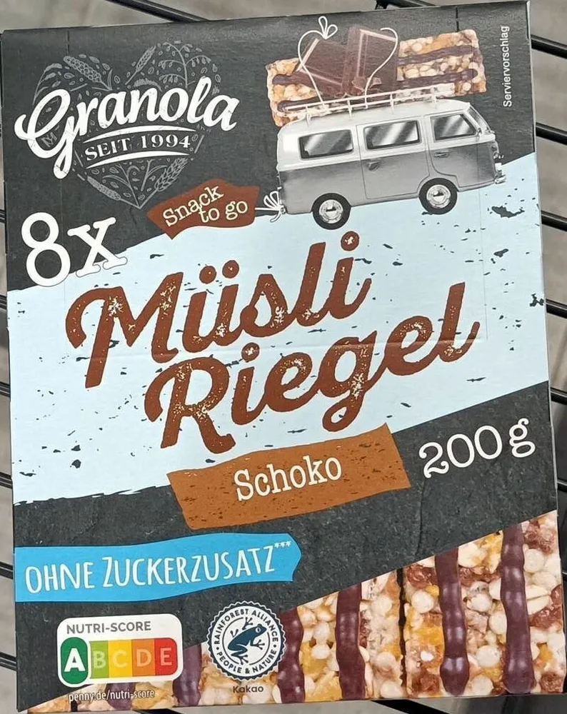 Müsliriegel ohne Zuckerzusatz - Schoko