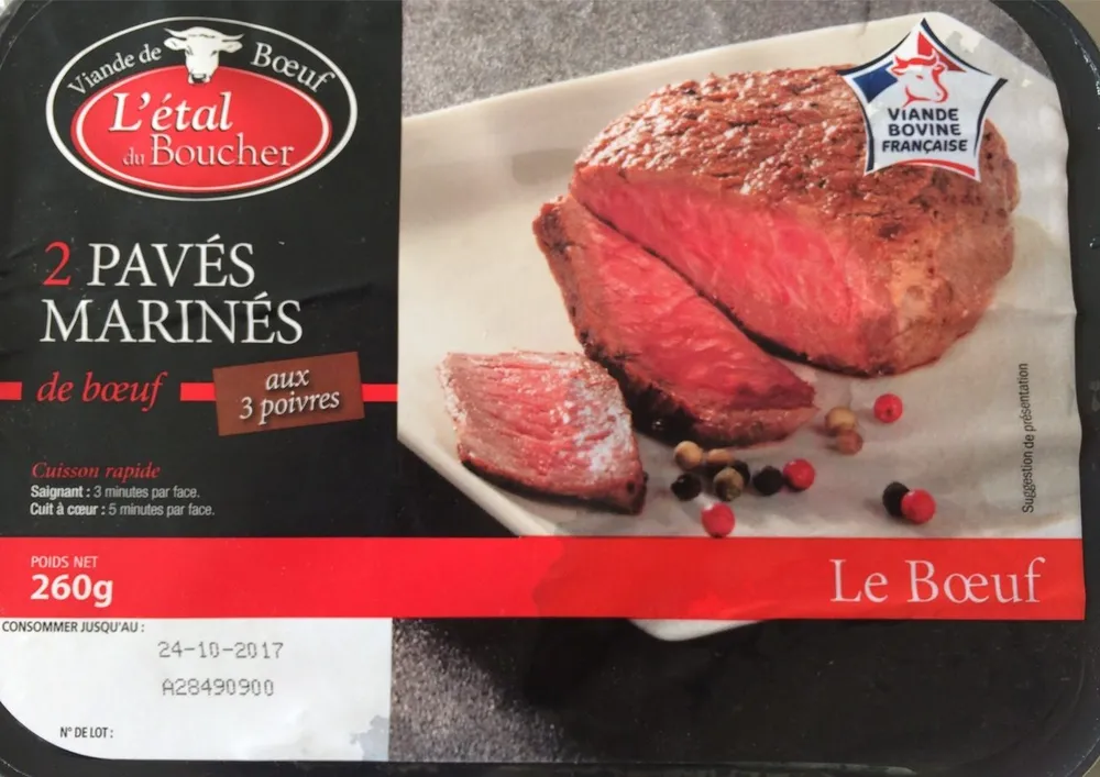 Pavé de Boeuf Mariné aux 3 Poivres