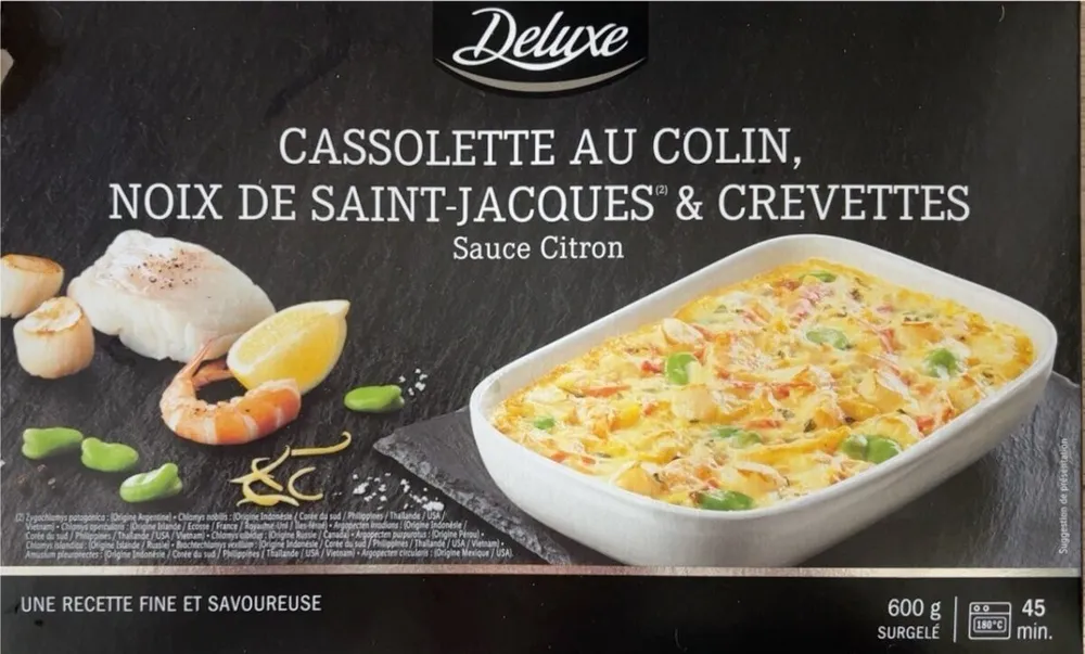Cassolette au colin, noix de Saint-Jacques & crevettes