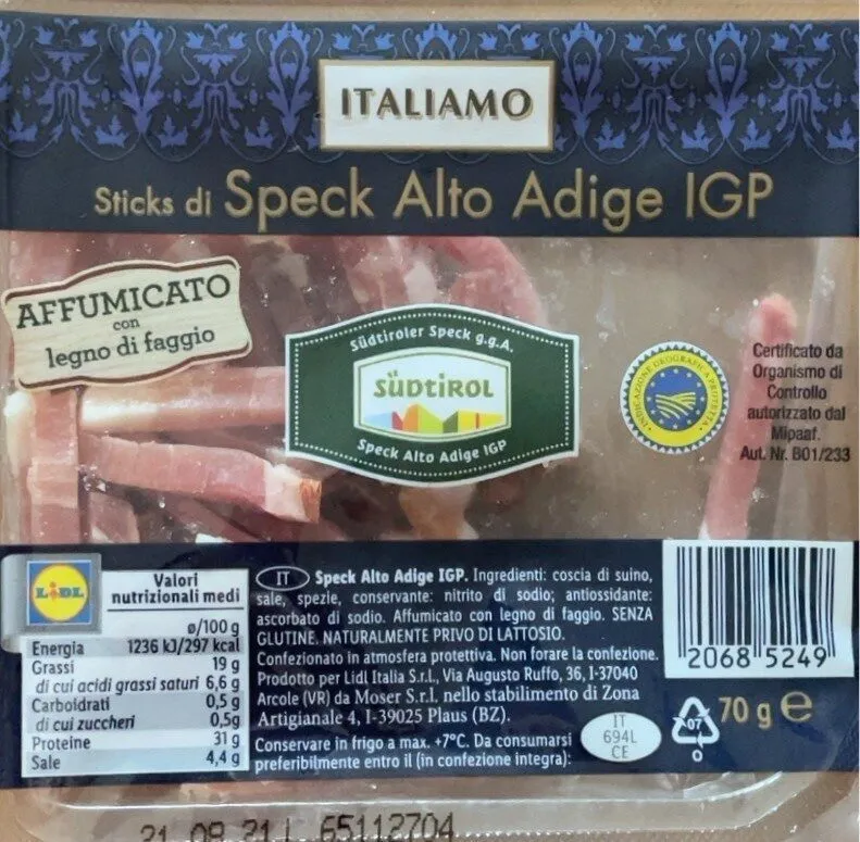 Sticks di Speck Alto Adige IGP