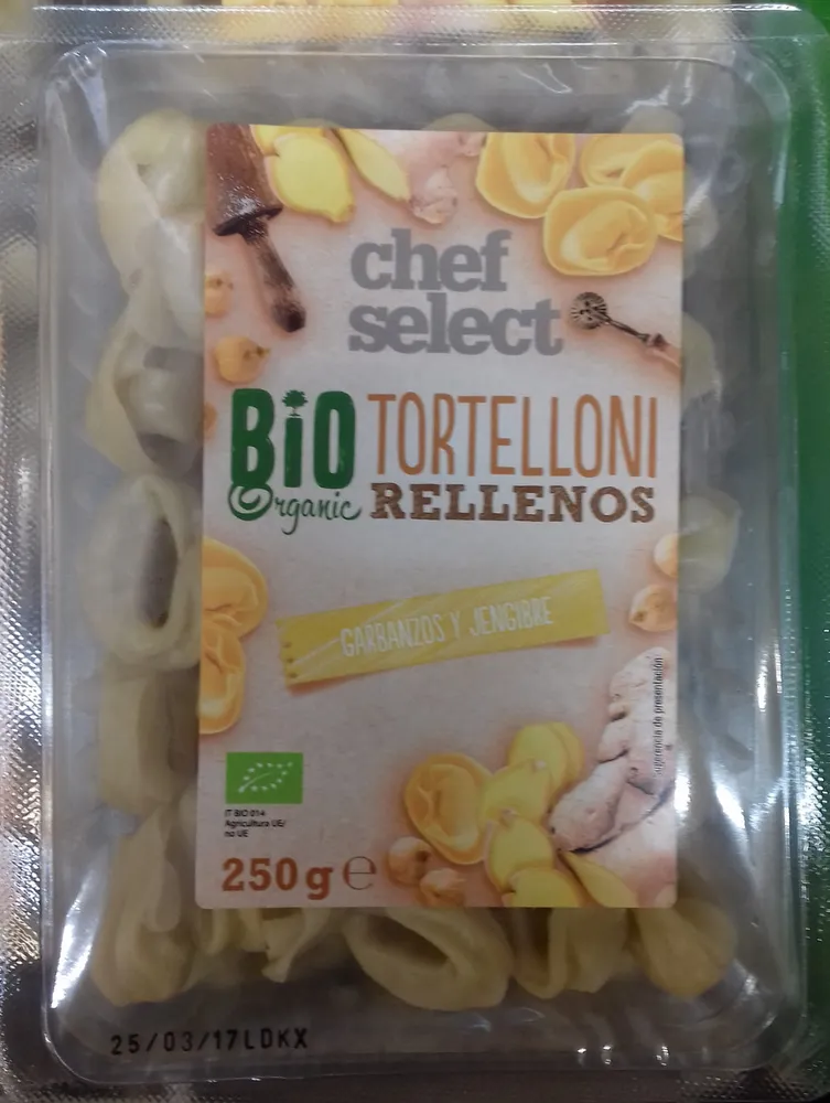 Tortelloni rellenos garbanzos y jengibre