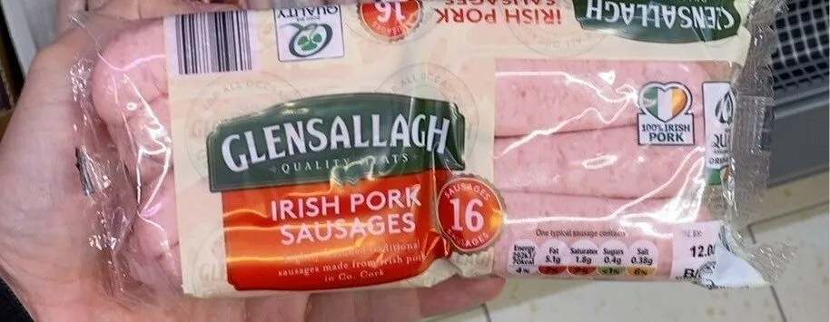 Irish pork sausages