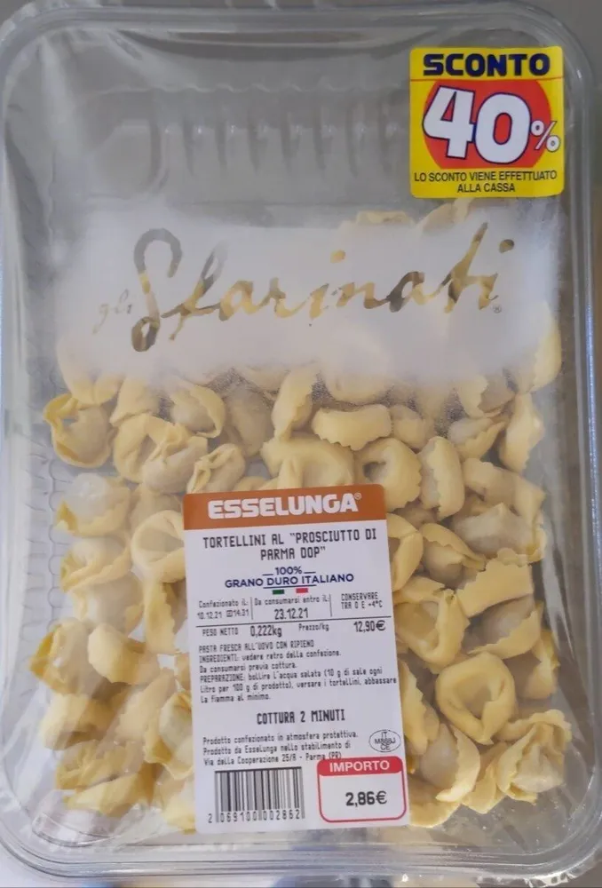 tortellini al prosciutto di Parma dop