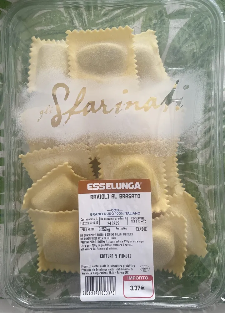 Ravioli freschi al brasato