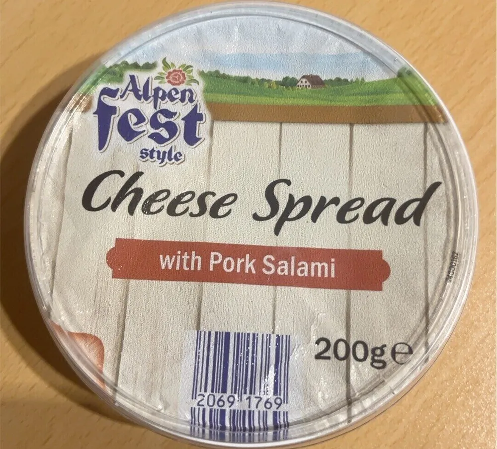 Cheese spread with pork salami