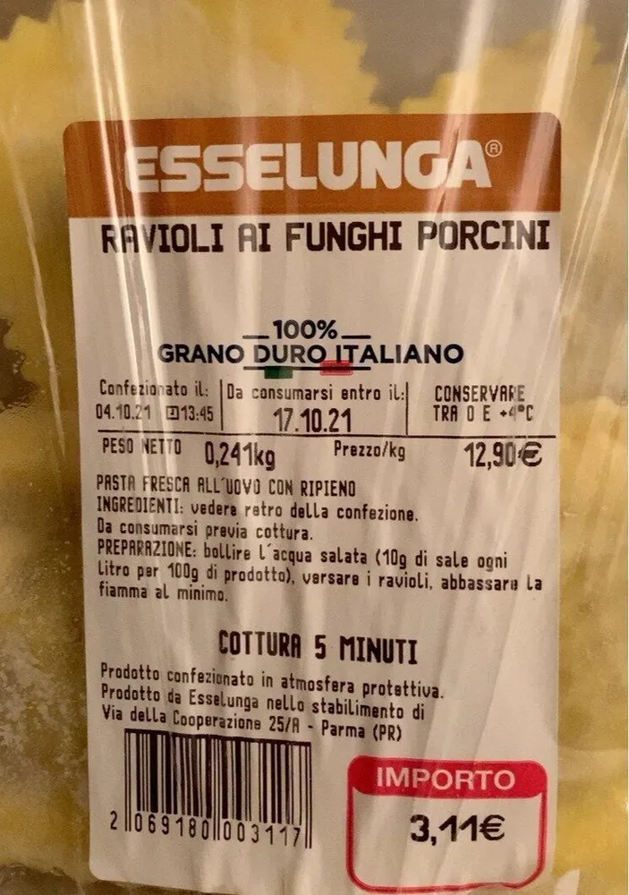Ravioli ai funghi porcini