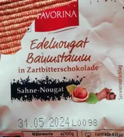 Edelnougat Baumstamm in Zartbitterschokolade, Sahne-Nougat