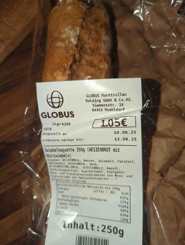 Globus Zwiebelbaguette 250g