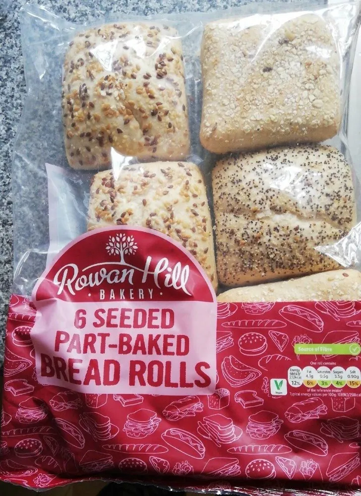 6 Seeded Part-Baked Bread Rolls