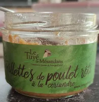Rillettes de poulet rôti à la coriandre