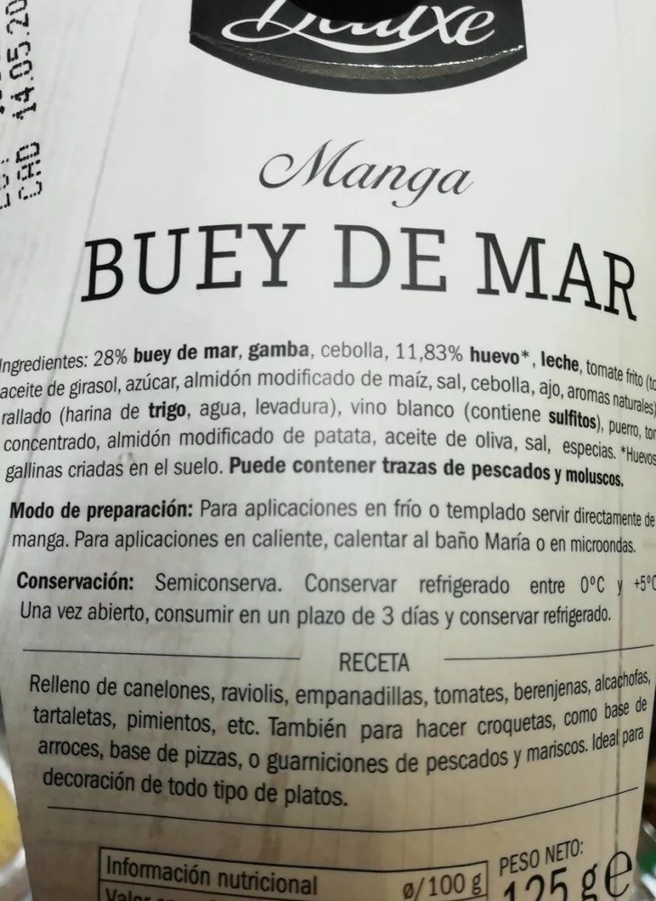 Manga buey de mar