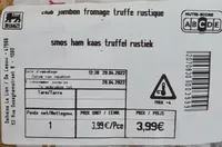 Sandwich club jambon fromage truffe rustique