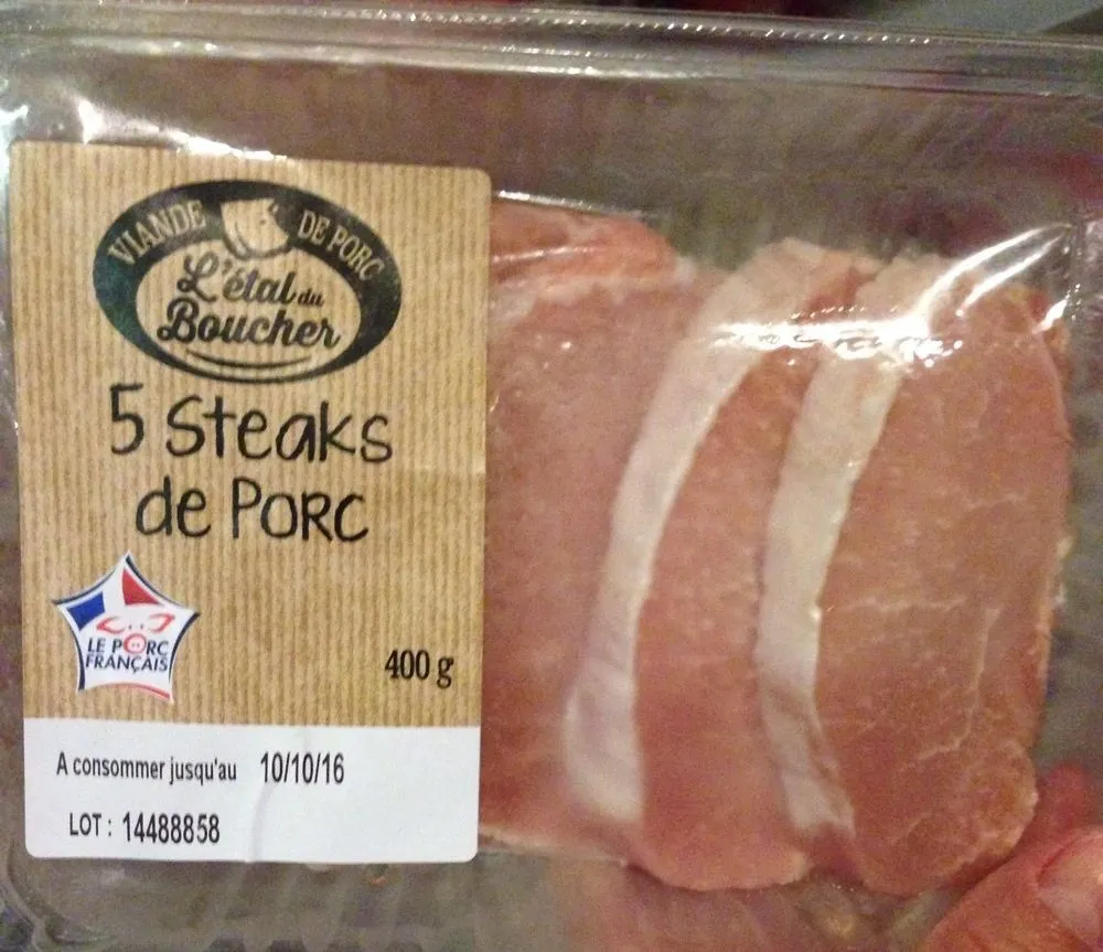 5 Steaks de porc