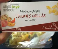 Mini-conchiglie légumes grillés au basilic