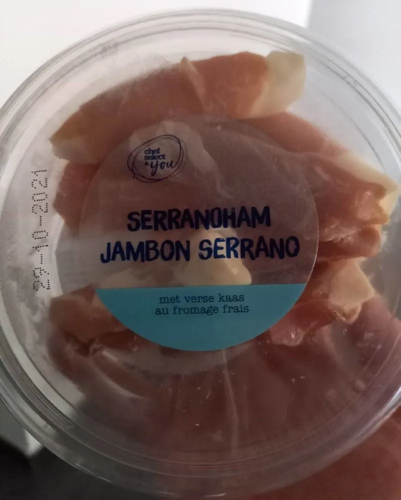Jambon serrano au fromage frais