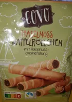 Covo  Haselnuss Waffelröllchen