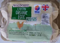 6 organic eggs. Mixed sizes