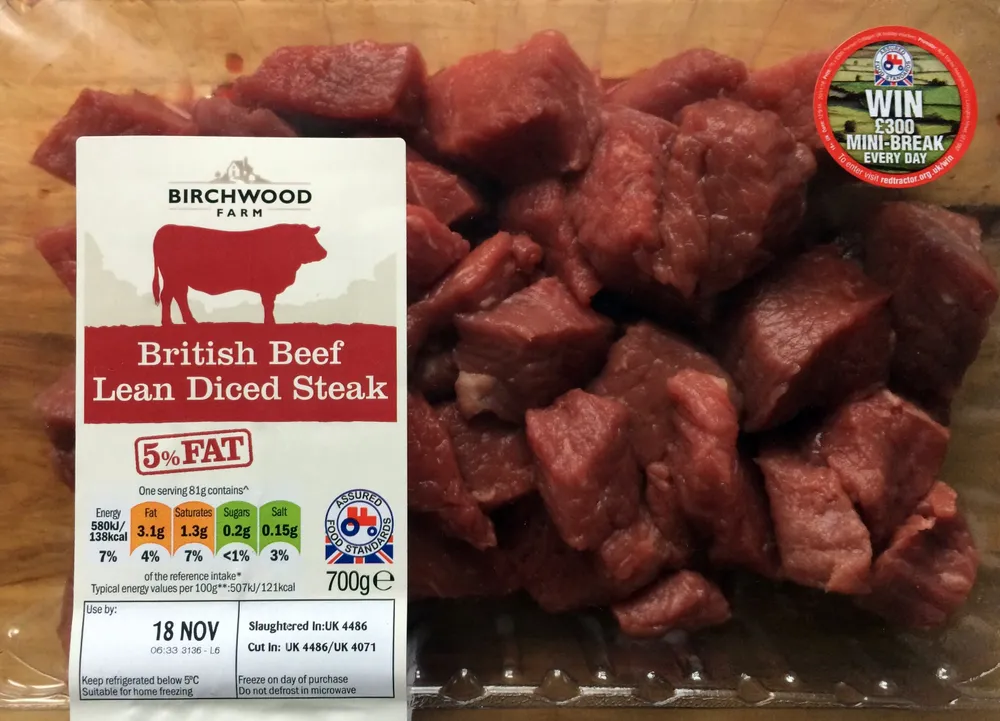 British beef lean diced steak