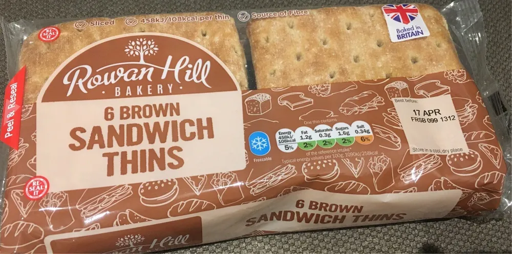 Rowan Hill 6 Brown Sandwich thins
