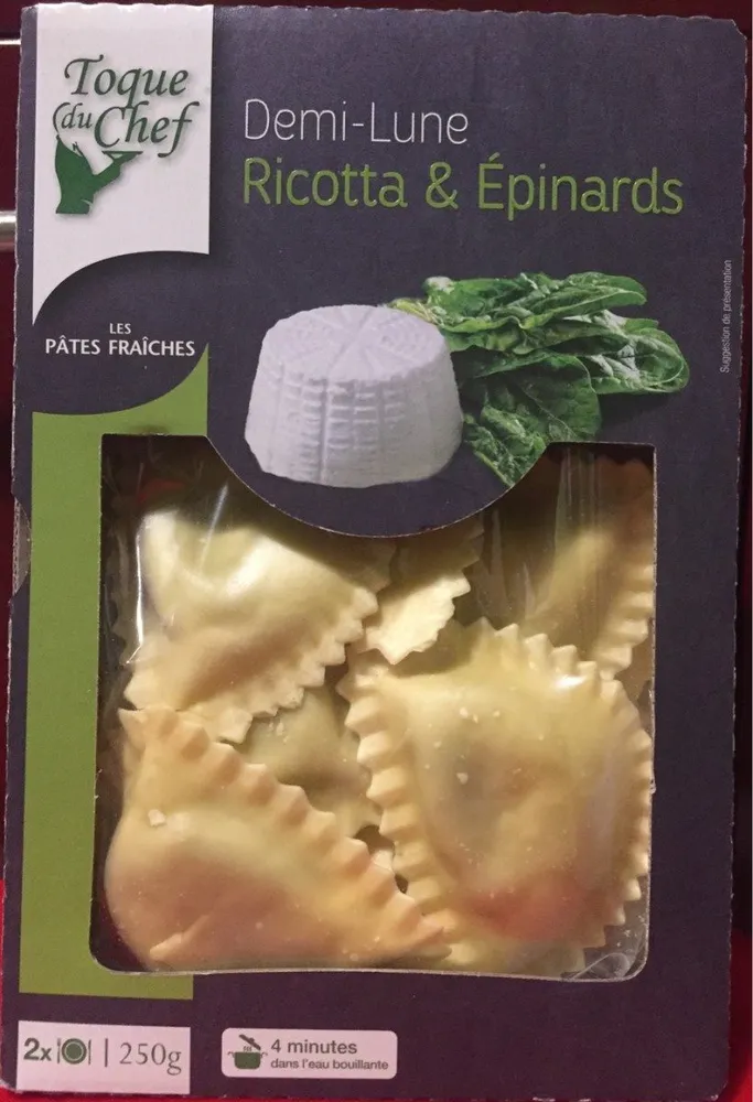 Demi-lune  ricotta et épinards