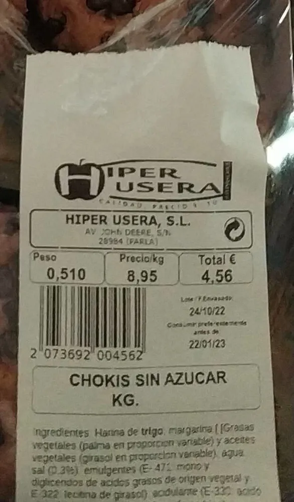 CHOKIS SIN AZUCAR