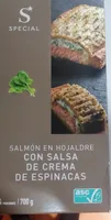 Salmón en hojaldre con salsa de crema de espinacas