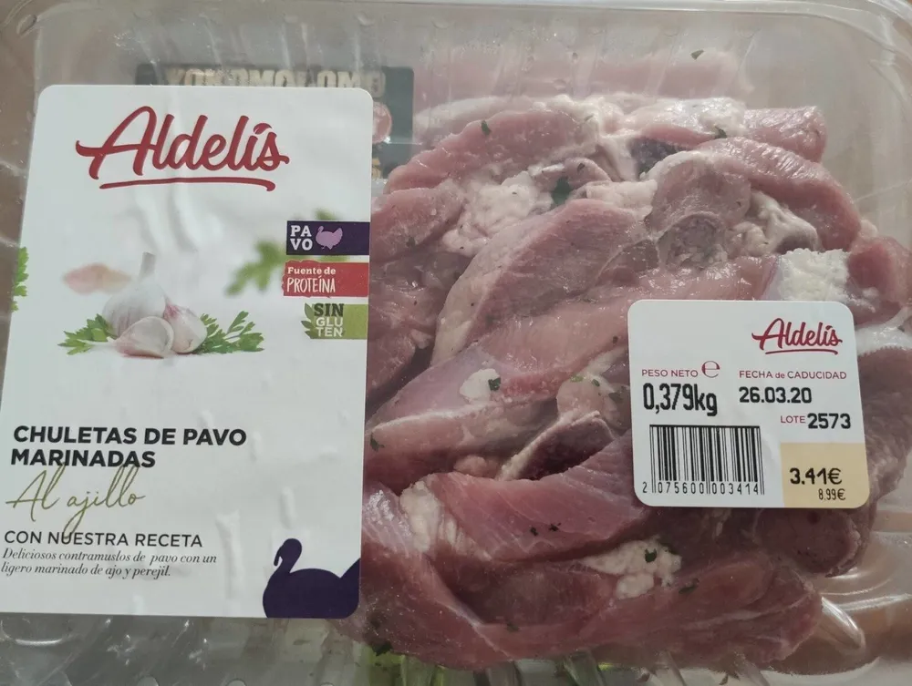 Chuletas de pavo marinadas