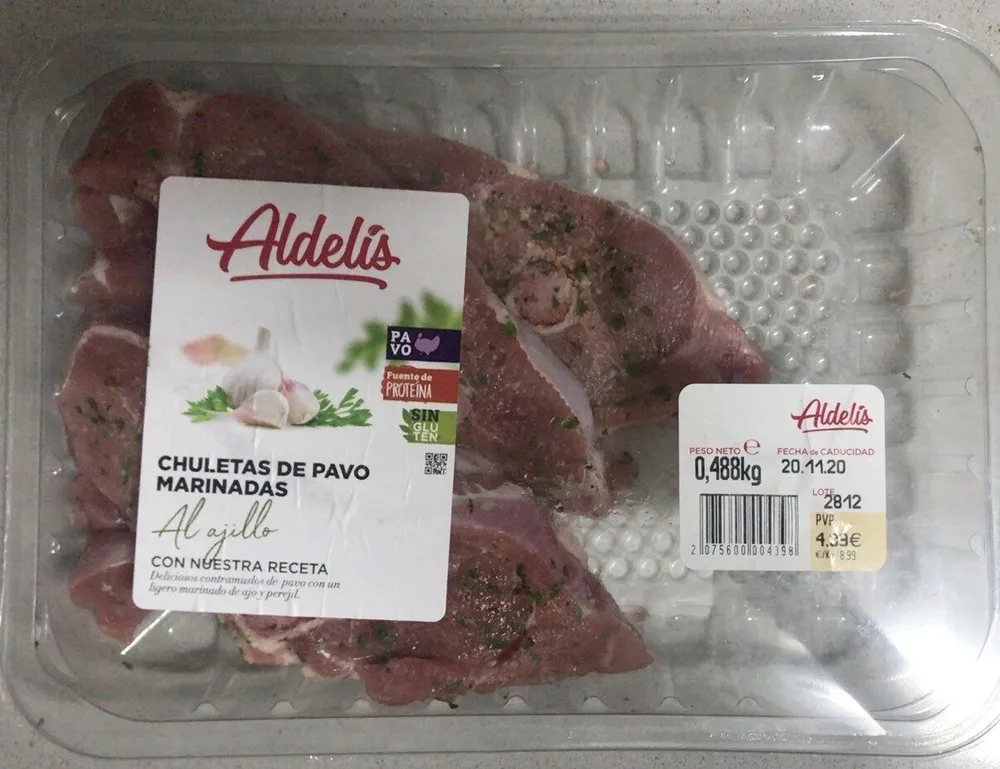 Chuletas de pavo marinadas