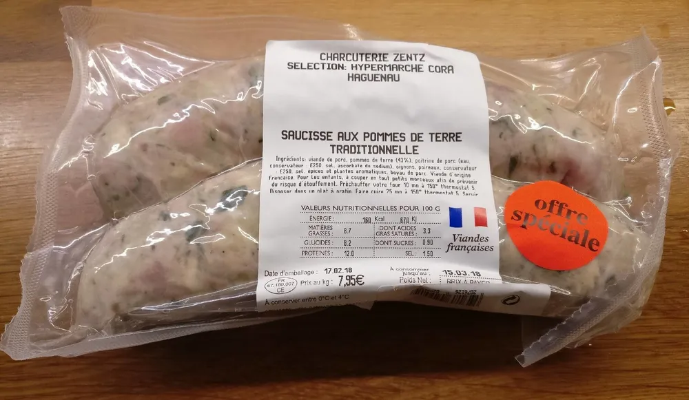 Saucisse aux pommes de terre traditionnelle
