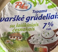 Tepama varškė grūdeliais su laiškiniais česnakais 7% rieb.