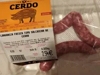 Longaniza fresca tipo salchicha de cerdo