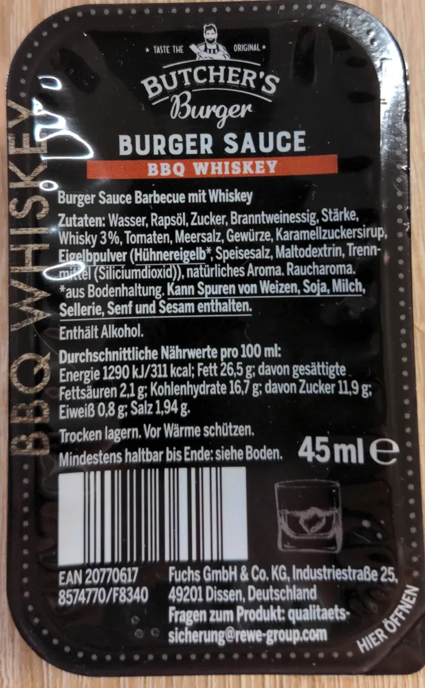 Burger Sauce BBQ Whiskey