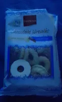 50% Witte- en 50% melkchocolade kransjes. Ingredië