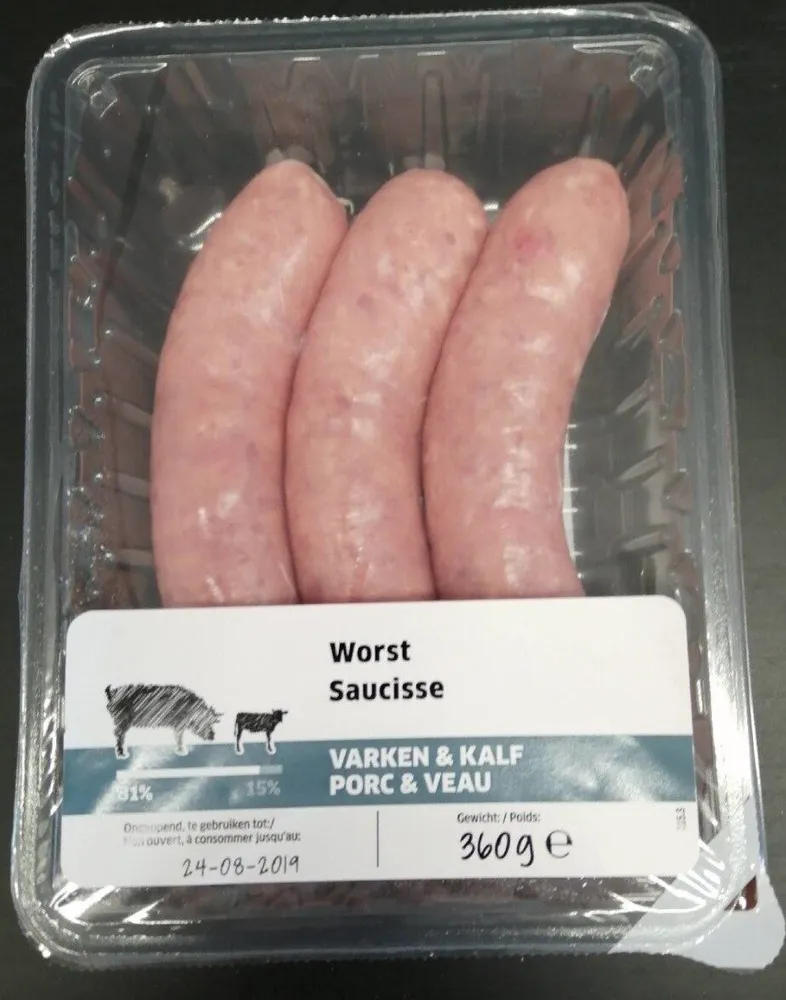 Saucisses porc et veau