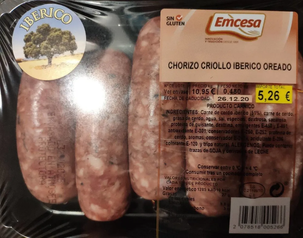 Chorizo Criollo Ibérico Oreado