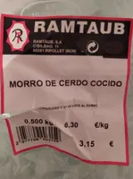 Morro de cerdo cocido