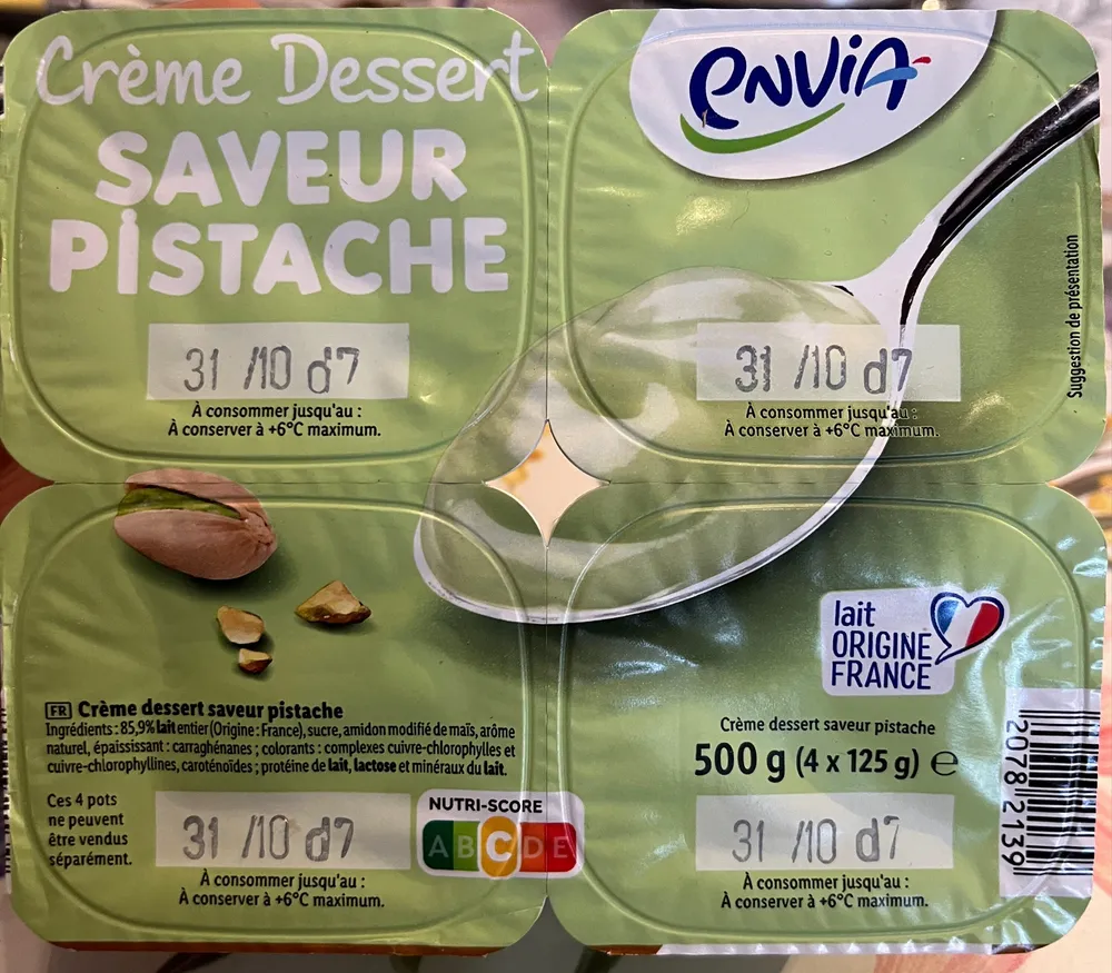 Crème Dessert Saveur Pistache
