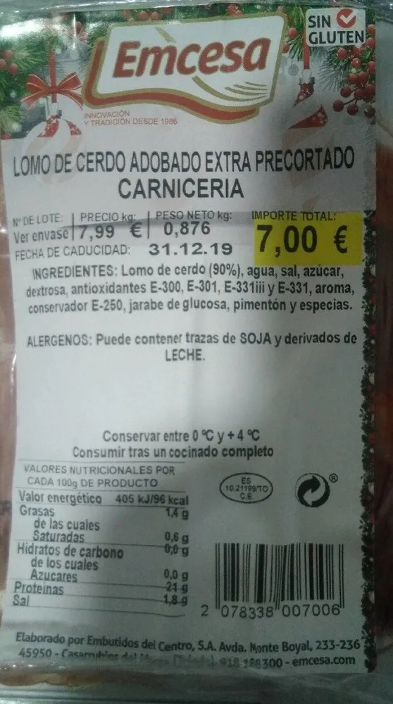 Lomo de cerdo adobado