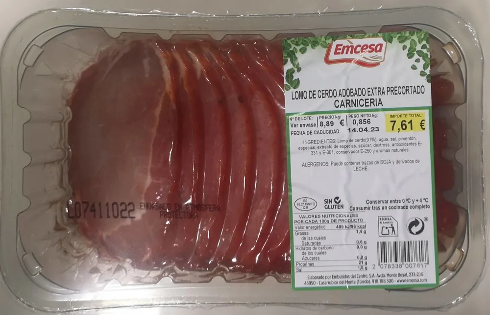 Lomo de Cerdo Adobado Extra Precortado