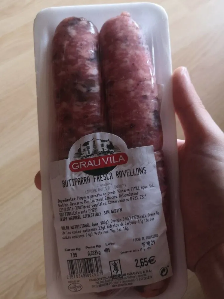 Butifarra fresca rovellons