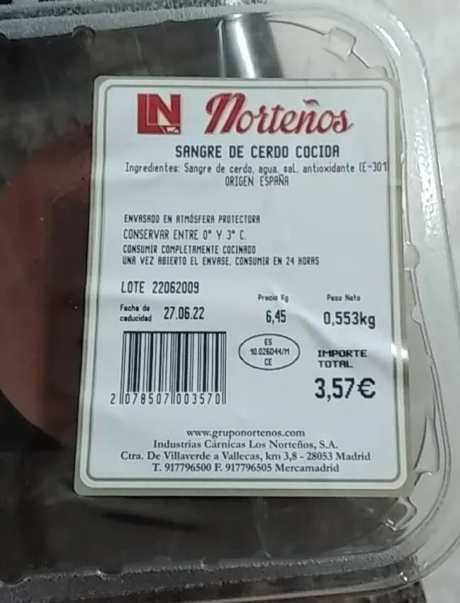 Sangre de cerdo