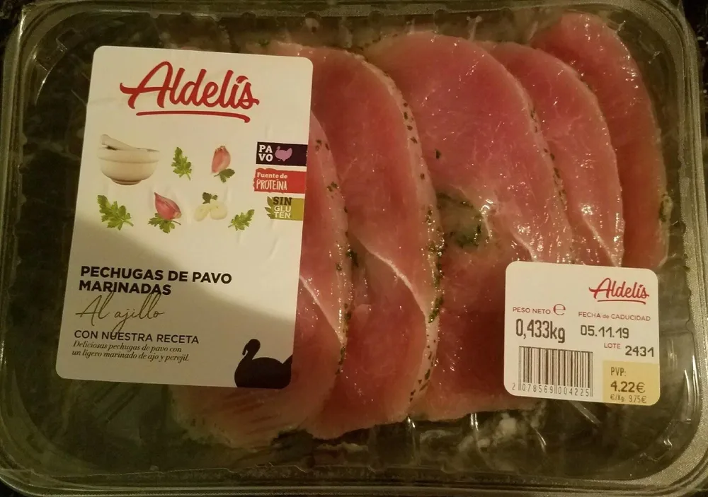 Pechugas de pavo marinadas al ajillo