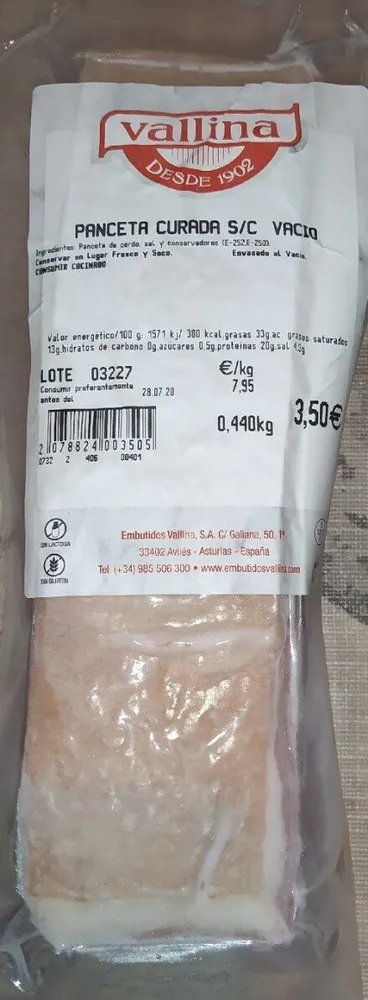 Panceta curada