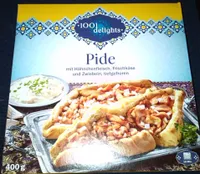Pide mit Hähnchenfleisch, Frischkäse und Zwiebeln