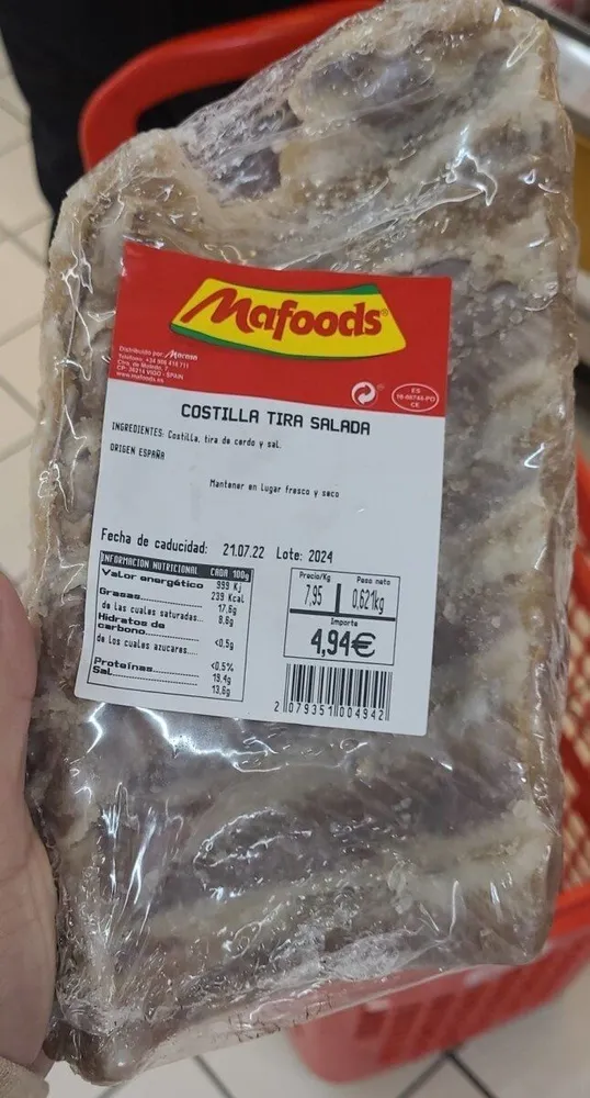 Costilla tira salada