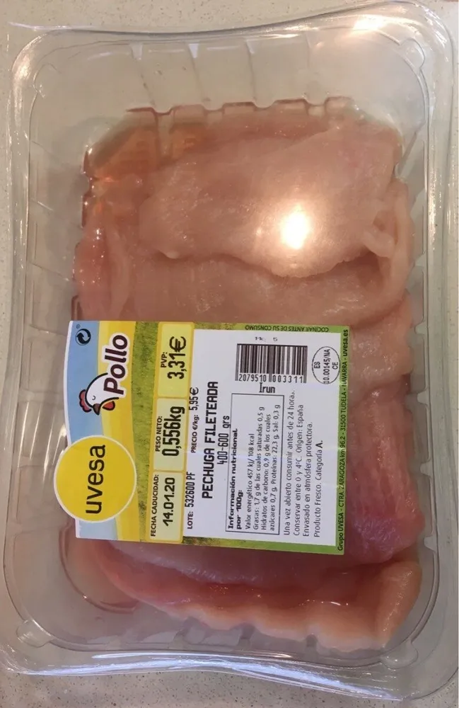 Pechuga fileteada