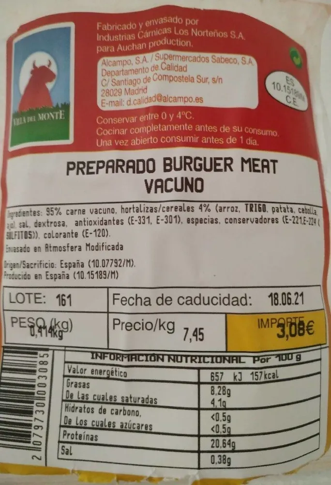 Preparado burguer meat