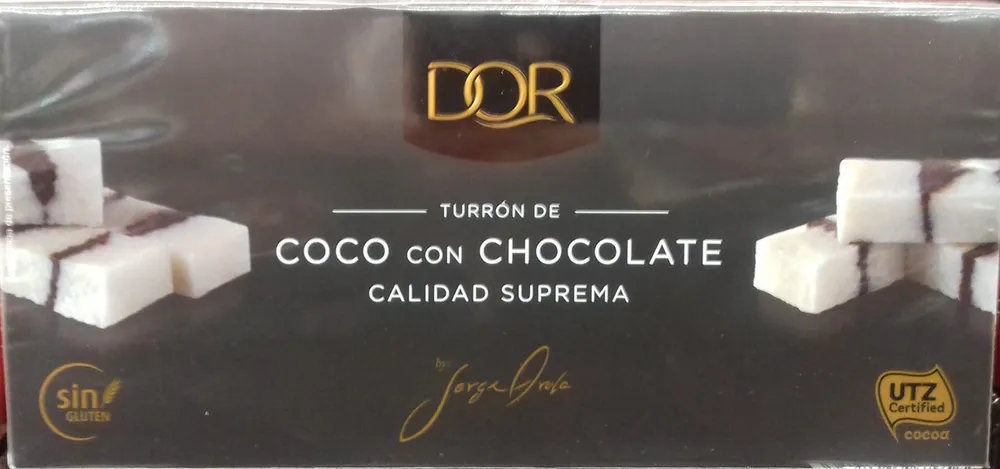 Turrón de coco con chocolate