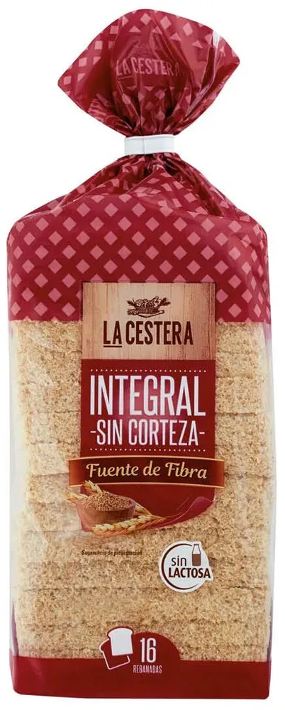Pan integral de trigo sin corteza